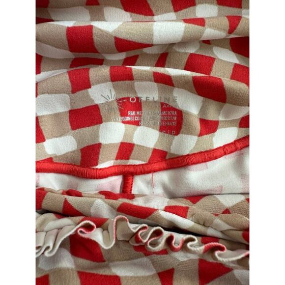 OFFLINE By Aerie Real Me Extra High Waisted Crossover Ruffle Legging XS  Gingham - Picture 5 of 6